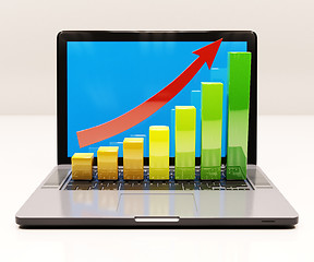 Image showing Growth Chart on Laptop Computer