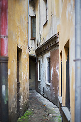 Image showing very narrow and dirty alley in the old town