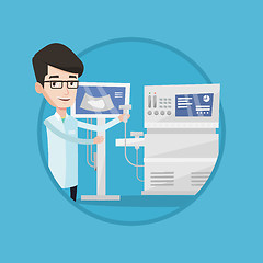 Image showing Male ultrasound doctor vector illustration.