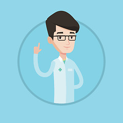 Image showing Doctor showing finger up vector illustration.