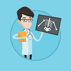 Image showing Doctor examining radiograph vector illustration.