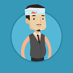 Image showing Man with injured head vector illustration.