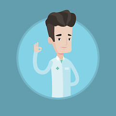 Image showing Doctor showing ok sign vector illustration.