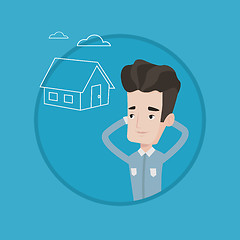 Image showing Man dreaming about buying new house.