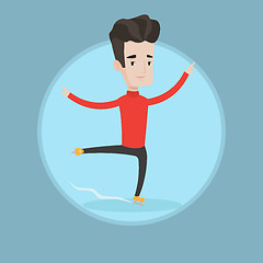 Image showing Male figure skater vector illustration.