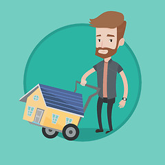 Image showing Young man buying house vector illustration.