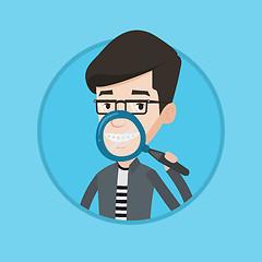 Image showing Man brushing his teeth vector illustration.