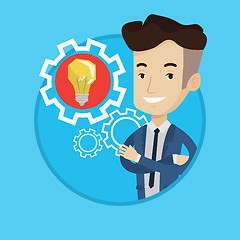 Image showing Man with business idea bulb in gear.