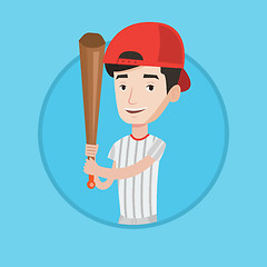 Image showing Baseball player with bat vector illustration.