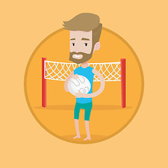 Image showing Beach volleyball player vector illustration.