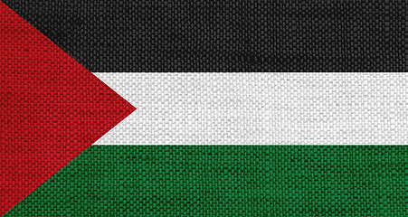 Image showing Flag of Palestine on old linen