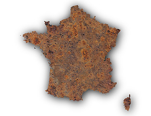 Image showing Textured map of France in nice colors