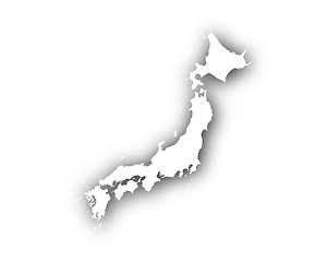 Image showing Map of Japan with shadow