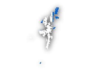 Image showing Map and flag of Shetland Islands