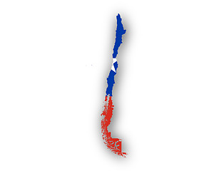 Image showing Map and flag of Chile