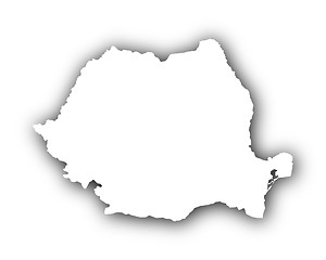 Image showing Map of Romania with shadow