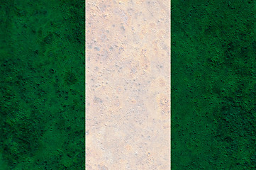 Image showing Textured flag of Nigeria in nice colors