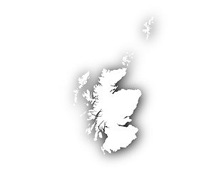 Image showing Map of Scotland with shadow