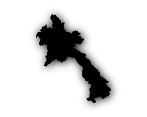 Image showing Map of Laos with shadow