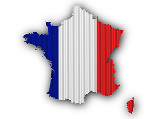 Image showing Textured map of France in nice colors