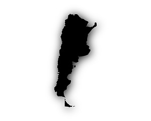 Image showing Map of Argentina with shadow