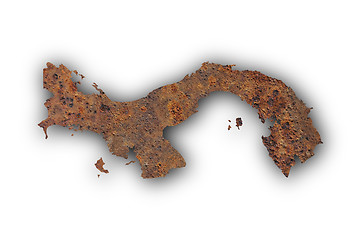 Image showing Map of Panama on rusty metal