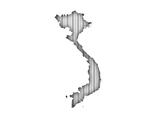 Image showing Map of Vietnam on corrugated iron