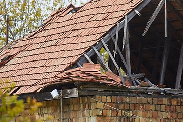 Image showing Collapsed House Roof