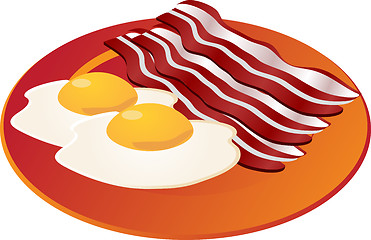 Image showing Bacon and eggs