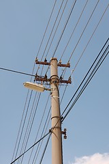 Image showing electric line columns