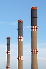 Image showing Industrial Chimney Line