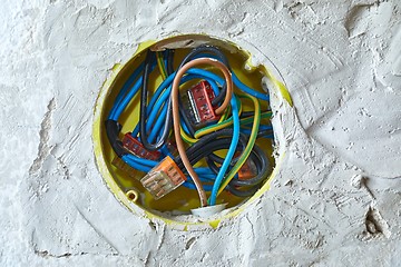 Image showing Electric wires in the wall