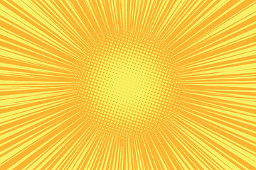 Image showing Orange rays pop art comic background