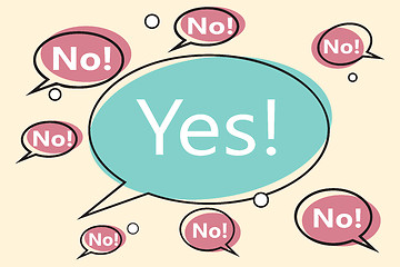 Image showing no yes comic bubble