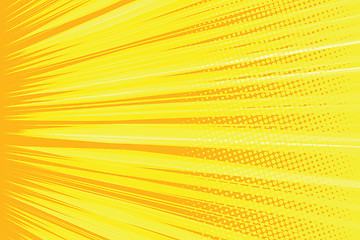 Image showing Orange rays pop art comic background
