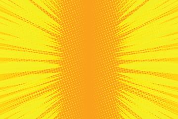 Image showing Orange rays pop art comic background