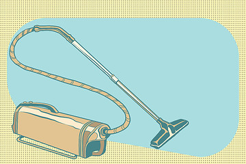 Image showing retro vacuum cleaner vintage illustration