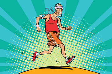 Image showing The old man runner, healthy lifestyle