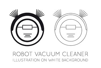 Image showing Robot vacuum cleaner on a white background. Vector illustration