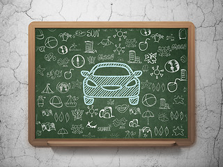 Image showing Travel concept: Car on School board background