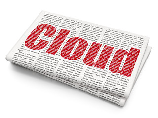 Image showing Cloud technology concept: Cloud on Newspaper background