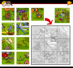 Image showing jigsaw puzzles with insects
