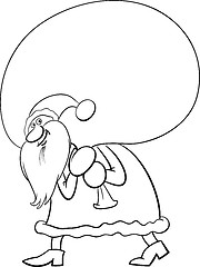 Image showing santa with sack coloring book