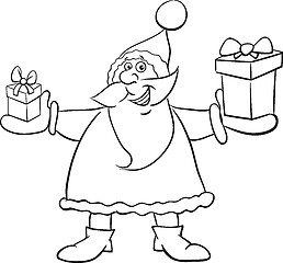 Image showing santa and gifts coloring book