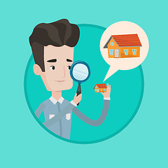 Image showing Man looking for house vector illustration.