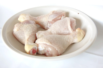 Image showing Raw chicken drumsticks