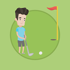 Image showing Golfer hitting the ball vector illustration.