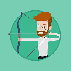 Image showing Archer training with the bow vector illustration.