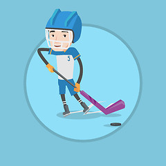 Image showing Ice hockey player vector illustration.