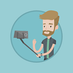 Image showing Man making selfie vector illustration.